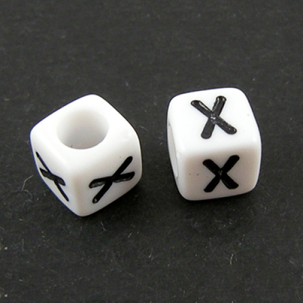 PandaHall Letter Acrylic European Beads, Horizontal Hole, Cube, Letter.X, 10x10x10mm, Hole: 3.5~4mm, about 47pcs/40g Acrylic Cube White
PandaHall Letter Acrylic European Beads, Horizontal Hole, Cube, Letter.X, 10x10x10mm, Hole: 3.5~4mm, about 47pcs/40g Acrylic Cube White