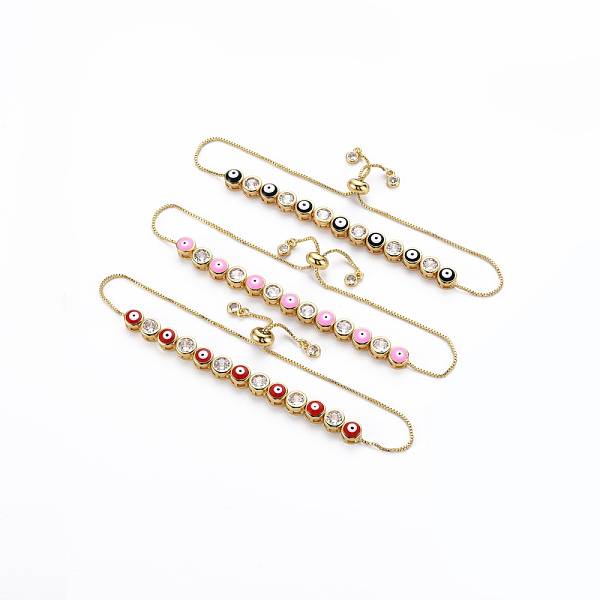 PandaHall Adjustable Brass Inlaid Cubic Zirconia Slider Bracelets, with Enamel, with Box Chains, Cadmium Free & Nickel Free & Lead Free..., Multicolor
PandaHall Adjustable Brass Inlaid Cubic Zirconia Slider Bracelets, with Enamel, with Box Chains, Cadmium Free & Nickel Free & Lead Free..., Multicolor