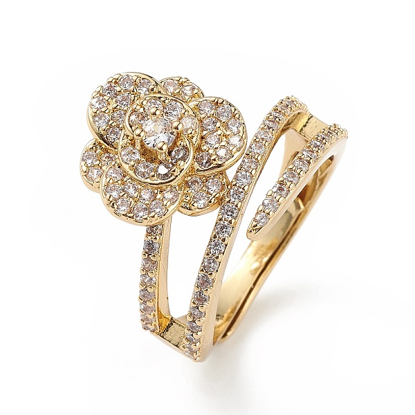 PandaHall Clear Cubic Zirconia Flower Adjustable Ring, Brass Jewelry for Women, Lead Free & Cadmium Free, Real 18K Gold Plated, Inner...
PandaHall Clear Cubic Zirconia Flower Adjustable Ring, Brass Jewelry for Women, Lead Free & Cadmium Free, Real 18K Gold Plated, Inner...