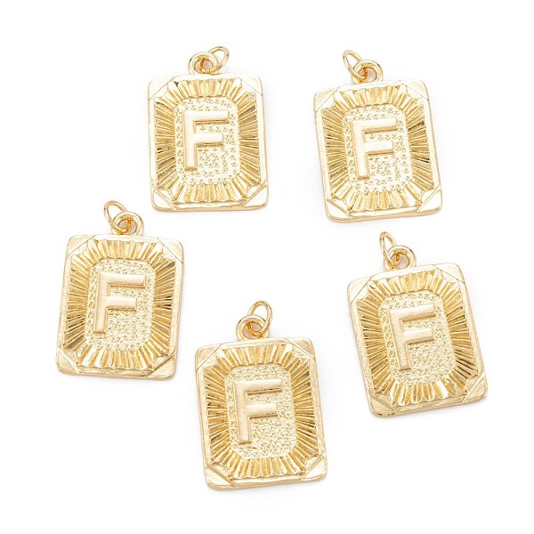 PandaHall Brass Pendants, with Jump Ring, Long-Lasting Plated, Cadmium Free & Nickel Free & Lead Free, Rectangle with Alphabet, Real 18K...
PandaHall Brass Pendants, with Jump Ring, Long-Lasting Plated, Cadmium Free & Nickel Free & Lead Free, Rectangle with Alphabet, Real 18K...