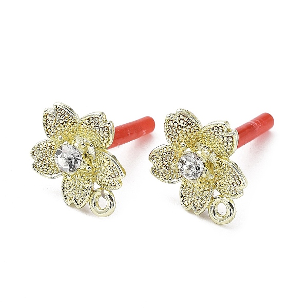 PandaHall Rack Plating Alloy Flower Stud Earrings Finding, with Rhinestone & Horizontal Loops & 304 Stainless Steel Pin, Cadmium Free &...
PandaHall Rack Plating Alloy Flower Stud Earrings Finding, with Rhinestone & Horizontal Loops & 304 Stainless Steel Pin, Cadmium Free &...