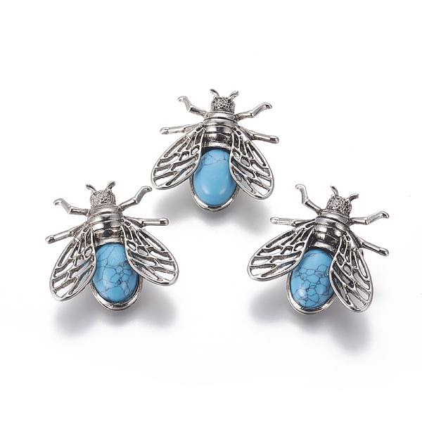 PandaHall Synthetic Turquoise Brooches, with Brass Findings, Cicada, Antique Silver, 38x36x8mm, Pin: 0.6mm Synthetic Turquoise
PandaHall Synthetic Turquoise Brooches, with Brass Findings, Cicada, Antique Silver, 38x36x8mm, Pin: 0.6mm Synthetic Turquoise