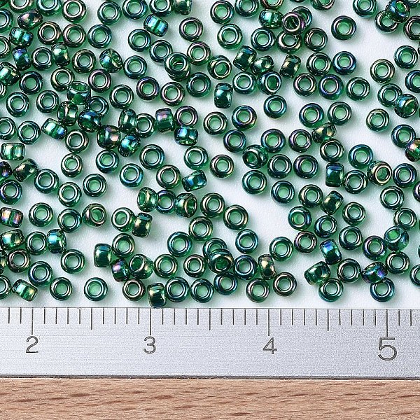PandaHall MIYUKI Round Rocailles Beads, Japanese Seed Beads, 11/0, (RR289) Transparent Emerald AB, 2x1.3mm, Hole: 0.8mm, about 5500pcs/50g..., Green
PandaHall MIYUKI Round Rocailles Beads, Japanese Seed Beads, 11/0, (RR289) Transparent Emerald AB, 2x1.3mm, Hole: 0.8mm, about 5500pcs/50g..., Green