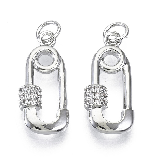 PandaHall Brass Micro Pave Cubic Zirconia Pendants, Nickel Free, with Jump Rings, Safety Pin Shape, Clear, Real Platinum Plated, 20x9x4mm...
PandaHall Brass Micro Pave Cubic Zirconia Pendants, Nickel Free, with Jump Rings, Safety Pin Shape, Clear, Real Platinum Plated, 20x9x4mm...
