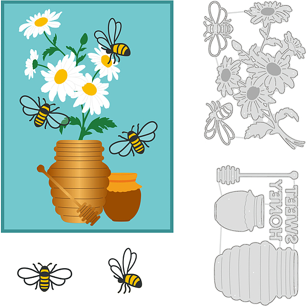 PandaHall BENECREAT 2Pcs Bees Daisy Flower Cutting Dies, Spring Theme Embossing Stencils Template Die Cut Set for Card Scrapbooking and DIY...
PandaHall BENECREAT 2Pcs Bees Daisy Flower Cutting Dies, Spring Theme Embossing Stencils Template Die Cut Set for Card Scrapbooking and DIY...