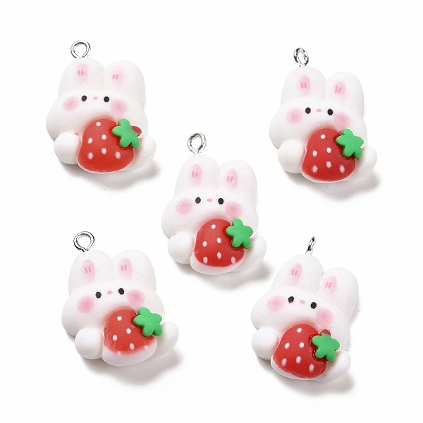 PandaHall Resin Pendants, with Platinum Iron Findings, Cute, Rabbit with Strawberry, White, 27x20x8mm, Hole: 2mm Iron+Resin Rabbit White
PandaHall Resin Pendants, with Platinum Iron Findings, Cute, Rabbit with Strawberry, White, 27x20x8mm, Hole: 2mm Iron+Resin Rabbit White