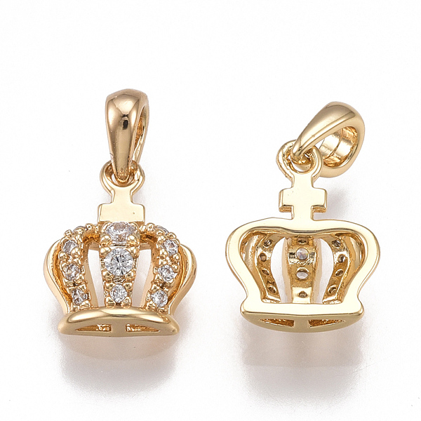 PandaHall Brass Cubic Zirconia Charms, Crown, Clear, Nickel Free, Real 18K Gold Plated, 11x9x3mm, Hole: 2x3mm Brass+Cubic Zirconia Crown...
PandaHall Brass Cubic Zirconia Charms, Crown, Clear, Nickel Free, Real 18K Gold Plated, 11x9x3mm, Hole: 2x3mm Brass+Cubic Zirconia Crown...