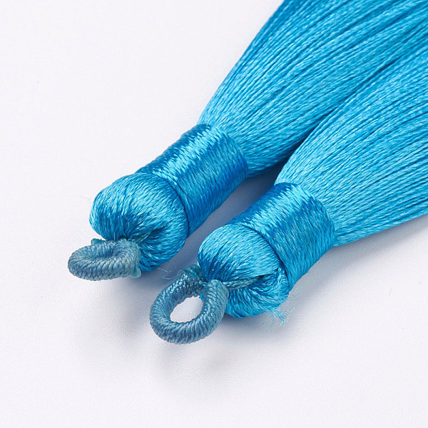PandaHall Nylon Tassels Big Pendant Decorations, Light Blue, 83~92x9~10mm, Hole: 1.5~4mm Nylon Blue
PandaHall Nylon Tassels Big Pendant Decorations, Light Blue, 83~92x9~10mm, Hole: 1.5~4mm Nylon Blue