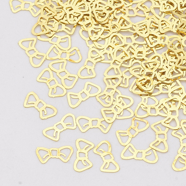 PandaHall Brass Cabochons, Nail Art Decoration Accessories, Bowknot, Golden, 3x6x0.1mm, about 486pcs/5g Brass Bowknot
PandaHall Brass Cabochons, Nail Art Decoration Accessories, Bowknot, Golden, 3x6x0.1mm, about 486pcs/5g Brass Bowknot