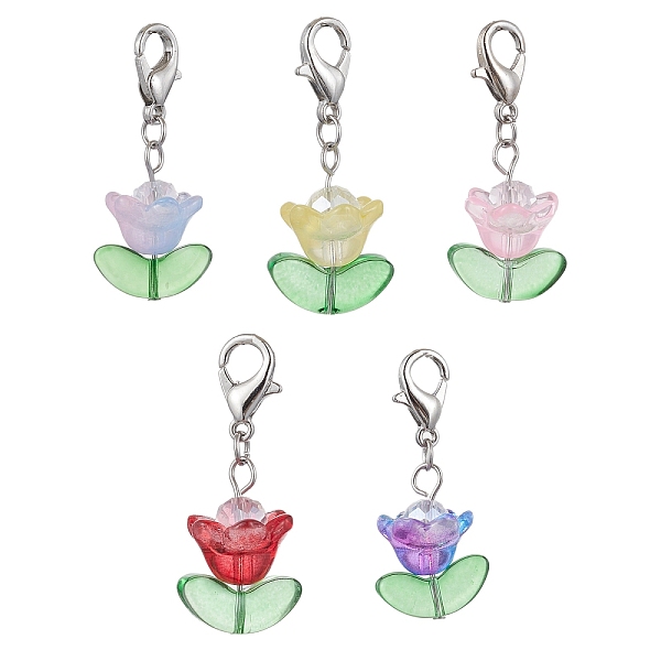 PandaHall Lily of the Valley Glass Pendant Decorations, with Electroplate Glass Beads and Zinc Alloy Lobster Claw Clasps, Mixed Color, 31mm..., Multicolor
PandaHall Lily of the Valley Glass Pendant Decorations, with Electroplate Glass Beads and Zinc Alloy Lobster Claw Clasps, Mixed Color, 31mm..., Multicolor