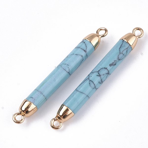 PandaHall Electroplate Synthetic Turquoise Links connectors, with Iron Findings, Column, Golden, 44~45x5mm, Hole: 1.8mm Synthetic Turquoise...
PandaHall Electroplate Synthetic Turquoise Links connectors, with Iron Findings, Column, Golden, 44~45x5mm, Hole: 1.8mm Synthetic Turquoise...