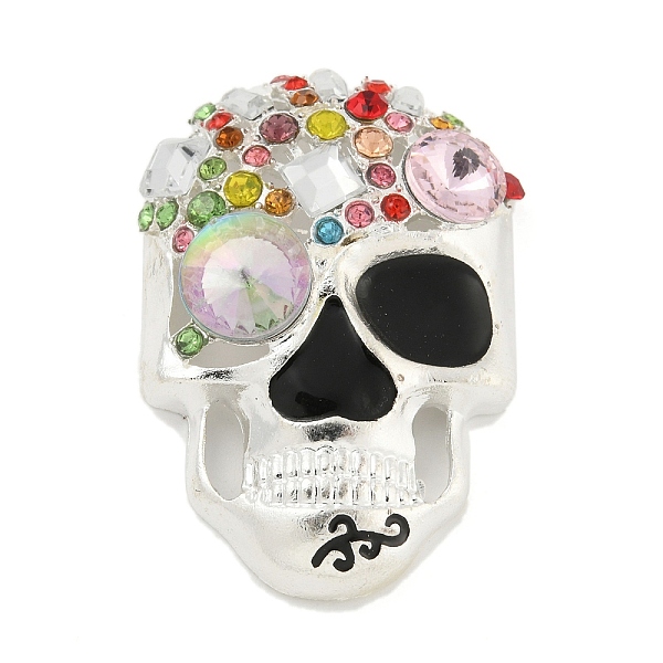 PandaHall Alloy with Enamel and Rhinestone Cabochons, Halloween Theme Skull, Silver, 42x29x10mm Glass Skull
PandaHall Alloy with Enamel and Rhinestone Cabochons, Halloween Theme Skull, Silver, 42x29x10mm Glass Skull