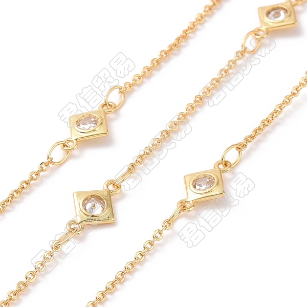 PandaHall Clear Cubic Zirconia Rhombus Link Chains, with Brass Cable Chains, Unwelded, Lead Free, Real 18K Gold Plated, 10x6x1.5mm, about...
PandaHall Clear Cubic Zirconia Rhombus Link Chains, with Brass Cable Chains, Unwelded, Lead Free, Real 18K Gold Plated, 10x6x1.5mm, about...
