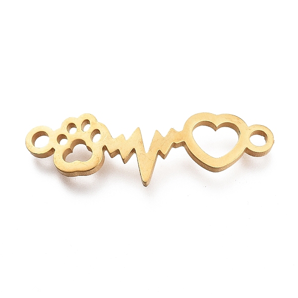 PandaHall 304 Stainless Steel Links Connectors, Laser Cut, Heartbeat, for Valentine's Day With Heart & Paw Print, Golden, 7x23x1mm, Hole...
PandaHall 304 Stainless Steel Links Connectors, Laser Cut, Heartbeat, for Valentine's Day With Heart & Paw Print, Golden, 7x23x1mm, Hole...