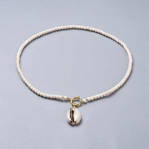 PandaHall Cowrie Shell Pendant Necklaces, with Dyed Synthetic Turquoise Beads and Brass Spring Ring Clasps, Packing Box, Linen, 15.9 inch..., Brown
PandaHall Cowrie Shell Pendant Necklaces, with Dyed Synthetic Turquoise Beads and Brass Spring Ring Clasps, Packing Box, Linen, 15.9 inch..., Brown