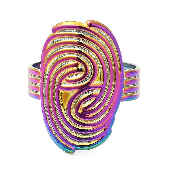 PandaHall Ion Plating(IP) 304 Stainless Steel Vortex Open Cuff Ring for Women, Rainbow Color, Inner Diameter: 18mm 304 Stainless Steel
PandaHall Ion Plating(IP) 304 Stainless Steel Vortex Open Cuff Ring for Women, Rainbow Color, Inner Diameter: 18mm 304 Stainless Steel