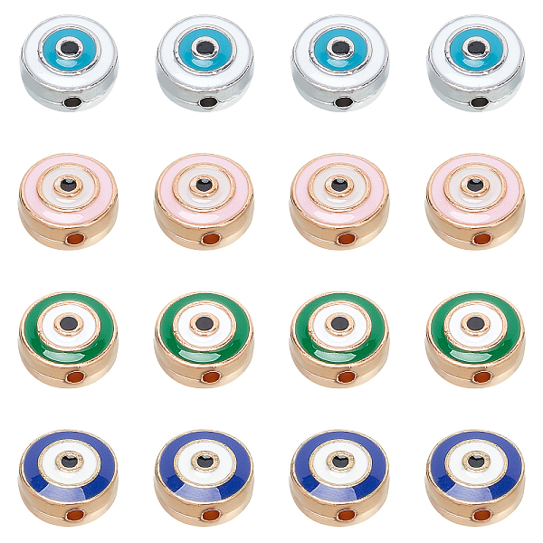 PandaHall Alloy Enamel Beads, Flat Round with Evil Eye, Mixed Color, 10x5mm, Hole: 1.2mm, 4 colors, 16pcs/color, 64pcs/Box Alloy+Enamel..., Multicolor
PandaHall Alloy Enamel Beads, Flat Round with Evil Eye, Mixed Color, 10x5mm, Hole: 1.2mm, 4 colors, 16pcs/color, 64pcs/Box Alloy+Enamel..., Multicolor
