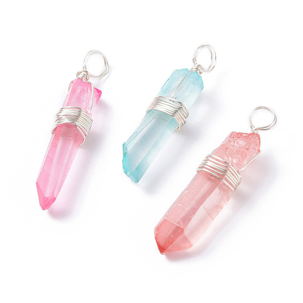 PandaHall Natural Dyed Quartz Pendants, with Copper Wire Wrapped, Mixed Color, Chip, Silver, 29~37x5~8mm, Hole: 4mm Other Quartz Chip..., Multicolor
PandaHall Natural Dyed Quartz Pendants, with Copper Wire Wrapped, Mixed Color, Chip, Silver, 29~37x5~8mm, Hole: 4mm Other Quartz Chip..., Multicolor