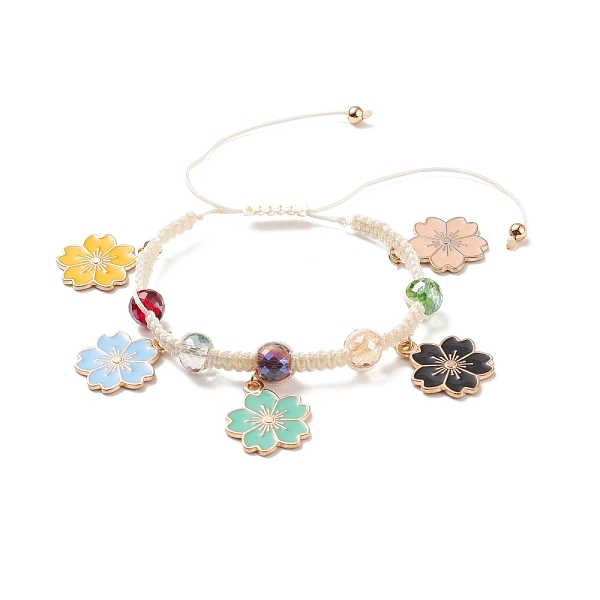 PandaHall Round Glass Braided Bead Bracelet with Alloy Enamel Flower Charm for Women, Colorful, Inner Diameter: 1-3/4~3-7/8 inch(4.6~9.85cm)...
PandaHall Round Glass Braided Bead Bracelet with Alloy Enamel Flower Charm for Women, Colorful, Inner Diameter: 1-3/4~3-7/8 inch(4.6~9.85cm)...