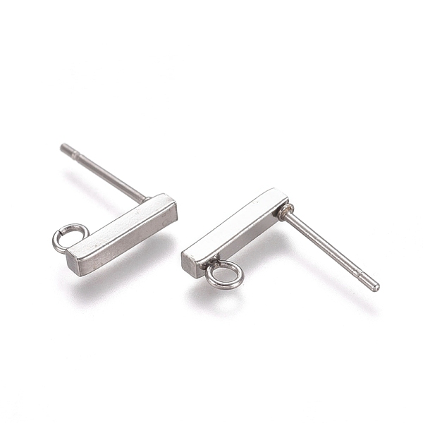 PandaHall 304 Stainless Steel Stud Earring Findings, with Loop, Rectangle, Stainless Steel Color, 10x2x2mm, Hole: 1.5~1.8mm, Pin: 0.8mm 304...
PandaHall 304 Stainless Steel Stud Earring Findings, with Loop, Rectangle, Stainless Steel Color, 10x2x2mm, Hole: 1.5~1.8mm, Pin: 0.8mm 304...