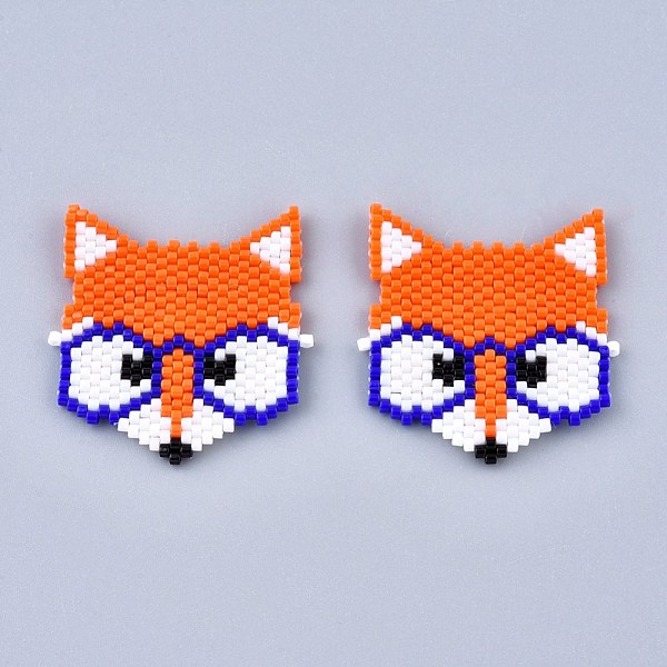 PandaHall Handmade Seed Beads Links Connectors, with Elastic Thread, Loom Pattern, Fox, Orange, 34~35x33x1.5mm, Hole: 0.7mm Glass Fox Orange
PandaHall Handmade Seed Beads Links Connectors, with Elastic Thread, Loom Pattern, Fox, Orange, 34~35x33x1.5mm, Hole: 0.7mm Glass Fox Orange