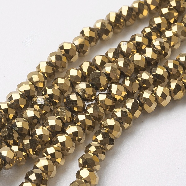 PandaHall Electroplate Glass Beads Strands, Full Plated, Faceted, Rondelle, Golden Plated, 4~4.5x3mm, Hole: 0.5mm, about 113~115pcs/strand...
PandaHall Electroplate Glass Beads Strands, Full Plated, Faceted, Rondelle, Golden Plated, 4~4.5x3mm, Hole: 0.5mm, about 113~115pcs/strand...