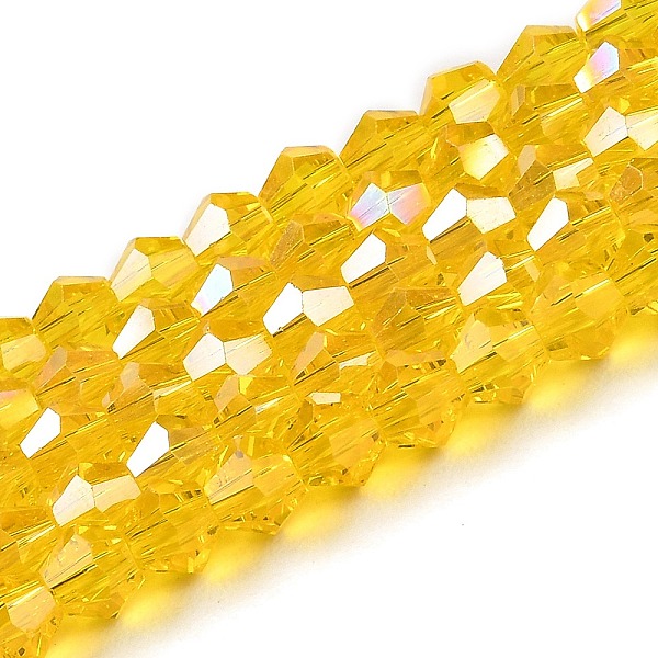 PandaHall Transparent Electroplate Glass Beads Strands, AB Color Plated, Faceted, Bicone, Gold, 6x6mm, Hole: 1mm, about 45~47pcs/strand...
PandaHall Transparent Electroplate Glass Beads Strands, AB Color Plated, Faceted, Bicone, Gold, 6x6mm, Hole: 1mm, about 45~47pcs/strand...