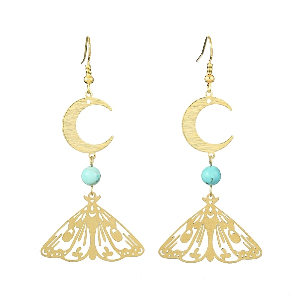 PandaHall Synthetic Green Turquoise Dangle Earrings, Alloy Butterfly & Moon Long Drop Earrings, Golden, 72x33.5mm Synthetic Turquoise...
PandaHall Synthetic Green Turquoise Dangle Earrings, Alloy Butterfly & Moon Long Drop Earrings, Golden, 72x33.5mm Synthetic Turquoise...
