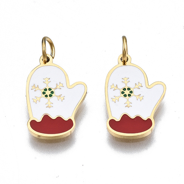 PandaHall 316 Surgical Stainless Steel Enamel Charms, with Jump Rings, for Christmas, Glove with Snowflake, White and Red, Real 14K Gold...
PandaHall 316 Surgical Stainless Steel Enamel Charms, with Jump Rings, for Christmas, Glove with Snowflake, White and Red, Real 14K Gold...