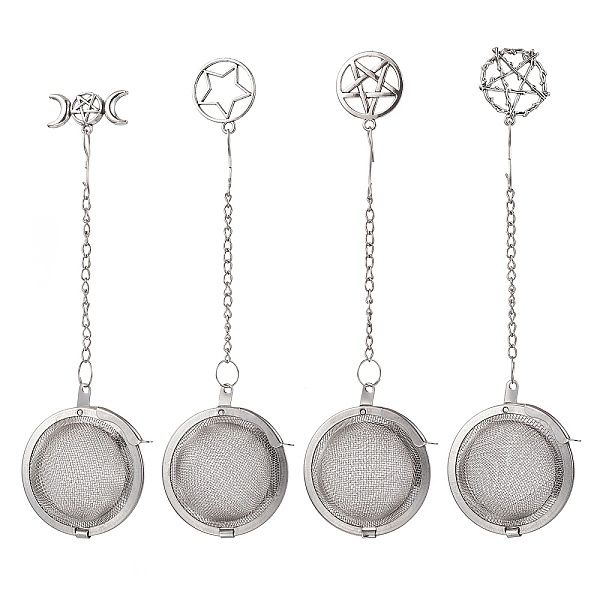 PandaHall Stainless Steel Mesh Tea Infuser, with Pentagram Alloy Pendants, Tea Ball Strainer Infusers, Stainless Steel Color, 160~170mm 304...
PandaHall Stainless Steel Mesh Tea Infuser, with Pentagram Alloy Pendants, Tea Ball Strainer Infusers, Stainless Steel Color, 160~170mm 304...