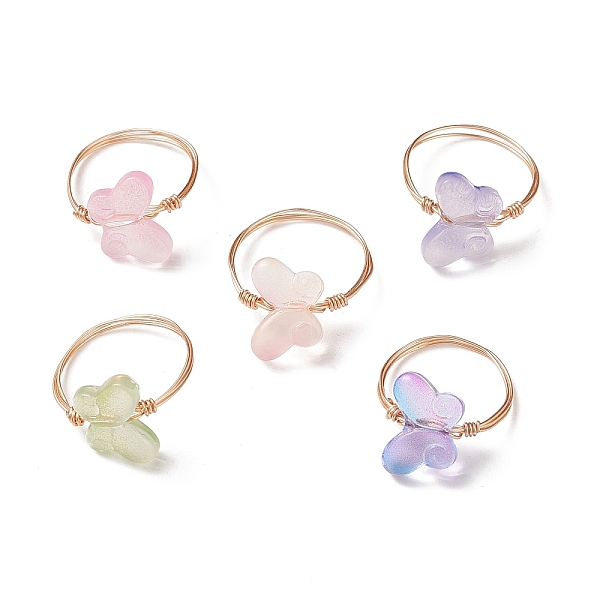 PandaHall Glass Butterfly Beaded Finger Rings, Light Gold Copper Wire Wrap Jewelry for Women, Mixed Color, US Size 6 1/2(16.9mm) Glass..., Multicolor
PandaHall Glass Butterfly Beaded Finger Rings, Light Gold Copper Wire Wrap Jewelry for Women, Mixed Color, US Size 6 1/2(16.9mm) Glass..., Multicolor
