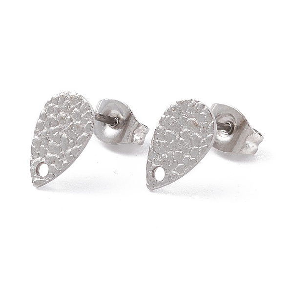 PandaHall 304 Stainless Steel Stud Earring Findings, Textured Teardrop, Stainless Steel Color, 10x6mm, Pin: 0.7mm 304 Stainless Steel...
PandaHall 304 Stainless Steel Stud Earring Findings, Textured Teardrop, Stainless Steel Color, 10x6mm, Pin: 0.7mm 304 Stainless Steel...