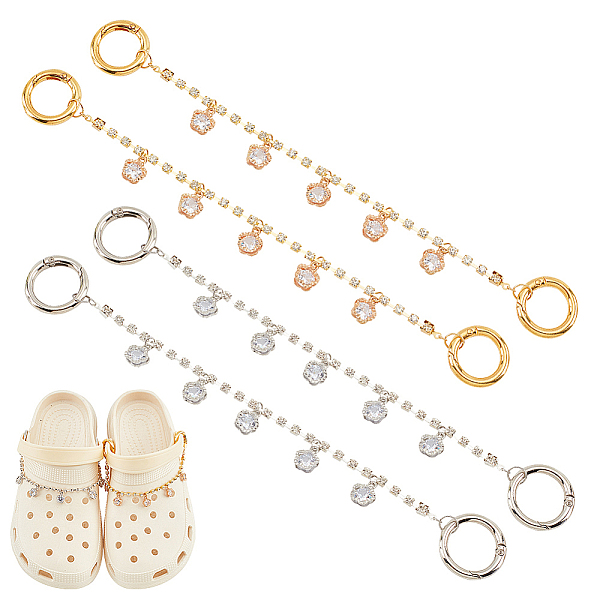 PandaHall Flower Alloy Clear Cubic Zirconia Charm Shoe Decoration Chain, Rhinestone Cup Chain with Spring Gate Rings, Platinum & Golden...
PandaHall Flower Alloy Clear Cubic Zirconia Charm Shoe Decoration Chain, Rhinestone Cup Chain with Spring Gate Rings, Platinum & Golden...