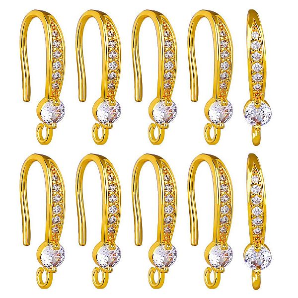 PandaHall 20Pcs Brass Micro Pave Clear Cubic Zirconia Earring Hooks, Ear Wire, with Horizontal Loops, Real 18K Gold Plated, 20.5x10x4mm...
PandaHall 20Pcs Brass Micro Pave Clear Cubic Zirconia Earring Hooks, Ear Wire, with Horizontal Loops, Real 18K Gold Plated, 20.5x10x4mm...
