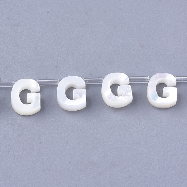 PandaHall Sea Shell Beads, Top Drilled Beads, Letter, Letter.G, 10x8x3mm, Hole: 0.8mm Other Sea Shell Letter
PandaHall Sea Shell Beads, Top Drilled Beads, Letter, Letter.G, 10x8x3mm, Hole: 0.8mm Other Sea Shell Letter