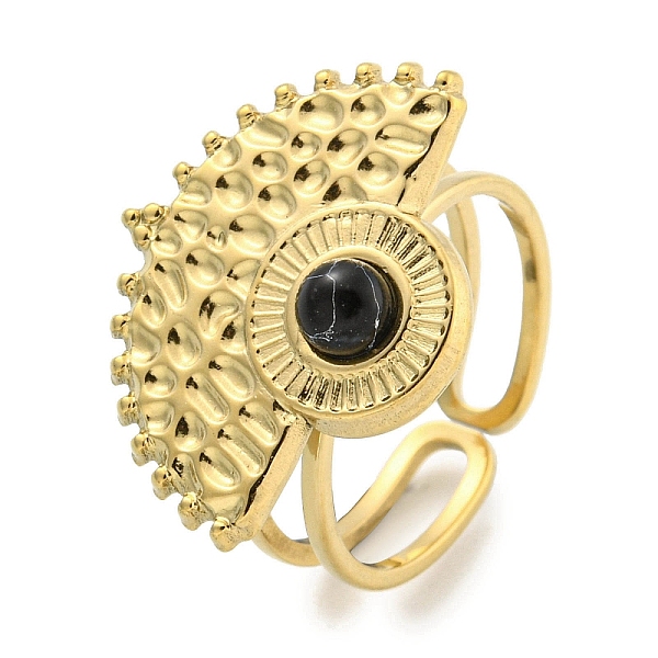 PandaHall Ion Plating(IP) 304 Stainless Steel Synthetic Turquoise Cuff Rings, Fan Open Rings for Women, Real 18K Gold Plated, 22.5x17.5mm...
PandaHall Ion Plating(IP) 304 Stainless Steel Synthetic Turquoise Cuff Rings, Fan Open Rings for Women, Real 18K Gold Plated, 22.5x17.5mm...