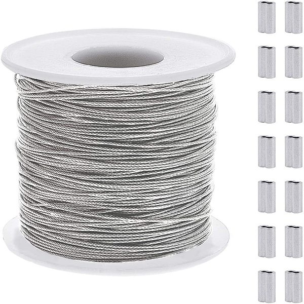 PandaHall AHANDMAKER 304 Stainless Steel Wire Cable, 393 Ft Length 1/32 Wire Rope with 50 Pcs Rectangle Aluminum Crimping Sleeves for String...
PandaHall AHANDMAKER 304 Stainless Steel Wire Cable, 393 Ft Length 1/32 Wire Rope with 50 Pcs Rectangle Aluminum Crimping Sleeves for String...