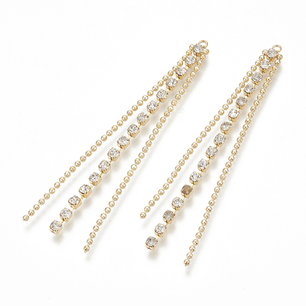 PandaHall Brass Rhinestone Cup Chain Big Pendants, Tassel Pendant, with Ball Chain, Nickel Free, Real 18K Gold Plated, 65x5x2.5mm, Hole..., Clear
PandaHall Brass Rhinestone Cup Chain Big Pendants, Tassel Pendant, with Ball Chain, Nickel Free, Real 18K Gold Plated, 65x5x2.5mm, Hole..., Clear