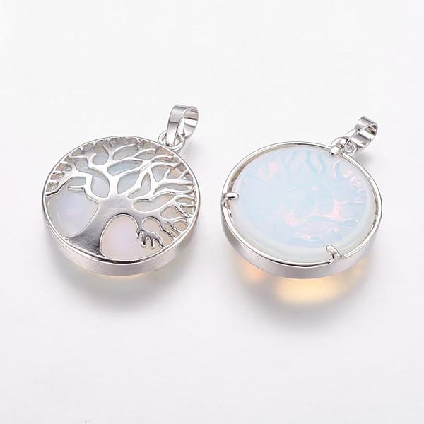 PandaHall Opalite Pendants, with Brass Findings, Dyed, Platinum, Flat Round with Tree, 31x27x6.5~7mm, Hole: 5x8mm Opalite Flat Round
PandaHall Opalite Pendants, with Brass Findings, Dyed, Platinum, Flat Round with Tree, 31x27x6.5~7mm, Hole: 5x8mm Opalite Flat Round