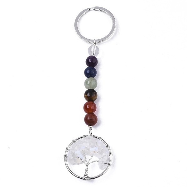 PandaHall Opalite Chips Chakra Keychain, with Platinum Plated Stainless Steel Split Key Rings and Mixed Stone Round Beads, Flat Round with...
PandaHall Opalite Chips Chakra Keychain, with Platinum Plated Stainless Steel Split Key Rings and Mixed Stone Round Beads, Flat Round with...