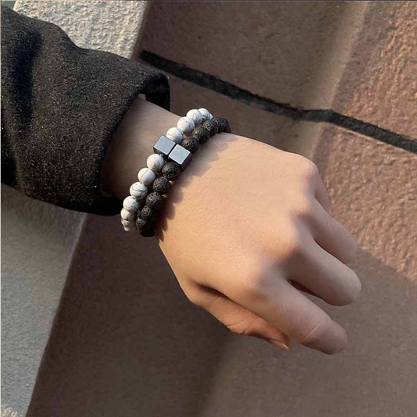 PandaHall Fashion Retro Black Matte Bracelet Set with Zircon Crown, Diamond Ball, Dice, Lion Head Bracelet Natural Gemstone Round Black
PandaHall Fashion Retro Black Matte Bracelet Set with Zircon Crown, Diamond Ball, Dice, Lion Head Bracelet Natural Gemstone Round Black