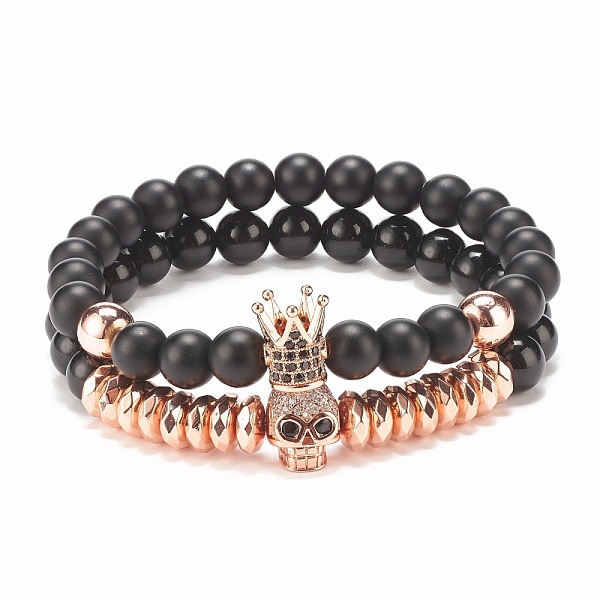 PandaHall 2Pcs 2 Style Synthetic Hematite & Black Stone & Natural Obsidian Stretch Bracelets Set with Cubic Zirconia Skull, Gemstone Jewelry...
PandaHall 2Pcs 2 Style Synthetic Hematite & Black Stone & Natural Obsidian Stretch Bracelets Set with Cubic Zirconia Skull, Gemstone Jewelry...