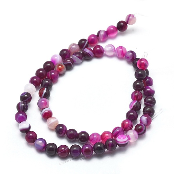PandaHall Natural Striped Agate/Banded Agate Beads Strands, Dyed & Heated, Round, Fuchsia, 8mm, Hole: 1mm, about 46pcs/strand, 14.9 inch..., Pink
PandaHall Natural Striped Agate/Banded Agate Beads Strands, Dyed & Heated, Round, Fuchsia, 8mm, Hole: 1mm, about 46pcs/strand, 14.9 inch..., Pink