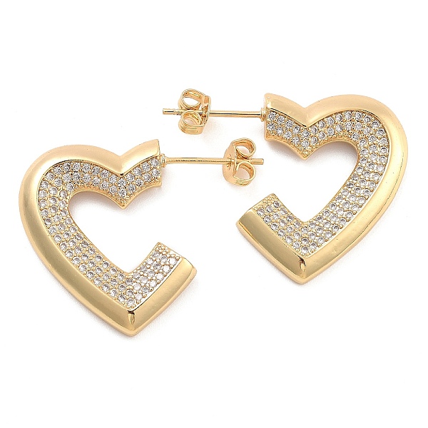 PandaHall Brass Pave Cubic Zirconia Stud Earrings, Heart, Golden, 23.5x3mm Cubic Zirconia Clear
PandaHall Brass Pave Cubic Zirconia Stud Earrings, Heart, Golden, 23.5x3mm Cubic Zirconia Clear
