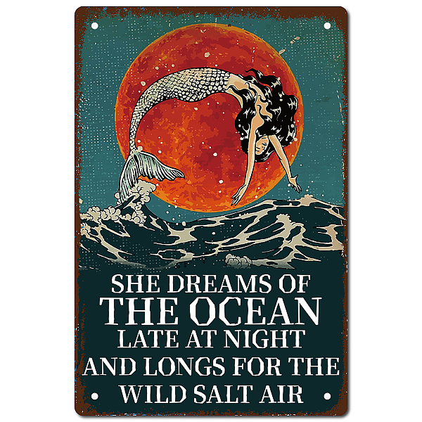 PandaHall Tinplate Sign Poster, Vertical, for Home Wall Decoration, Rectangle, Mermaid Pattern, 300x200x0.5mm Tinplate Mermaid Cyan
PandaHall Tinplate Sign Poster, Vertical, for Home Wall Decoration, Rectangle, Mermaid Pattern, 300x200x0.5mm Tinplate Mermaid Cyan