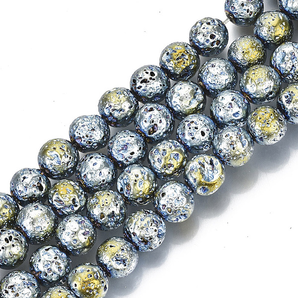 PandaHall Electroplated Natural Lava Rock Beads Strands, Round, Bumpy, Light Steel Blue, 10.5mm, Hole: 1mm, about 39pcs/Strand, 15.55 inch...
PandaHall Electroplated Natural Lava Rock Beads Strands, Round, Bumpy, Light Steel Blue, 10.5mm, Hole: 1mm, about 39pcs/Strand, 15.55 inch...