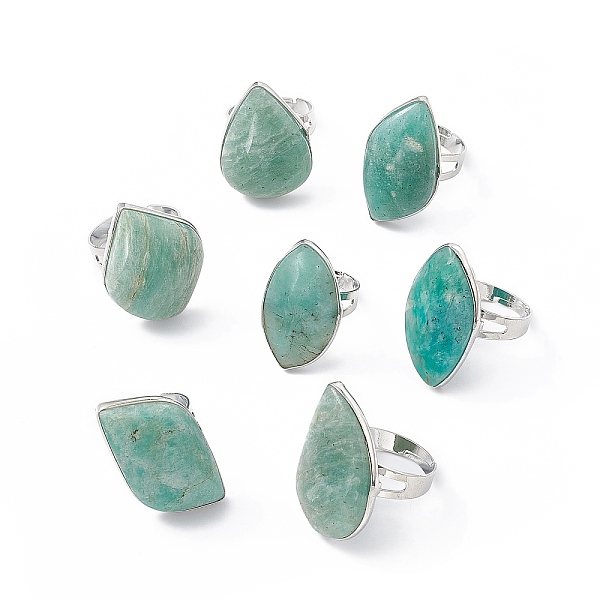 PandaHall Natural Amazonite Adjustable Ring, Platinum Brass Jewelry for Women, Mixed Shape, US Size 8 1/2(18.5mm) Amazonite
PandaHall Natural Amazonite Adjustable Ring, Platinum Brass Jewelry for Women, Mixed Shape, US Size 8 1/2(18.5mm) Amazonite