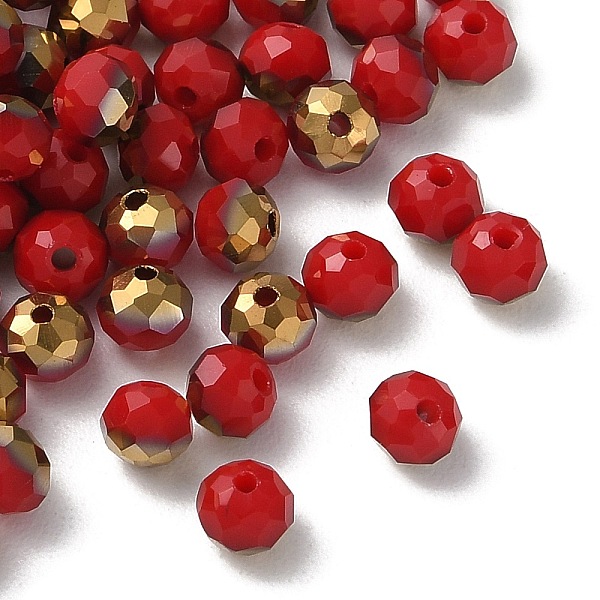 PandaHall Electroplate Glass Beads, Half Golden Plated, Faceted, Rondelle, Dark Red, 4.3x3.7mm, Hole: 1mm, 500pcs/bag Glass Rondelle
PandaHall Electroplate Glass Beads, Half Golden Plated, Faceted, Rondelle, Dark Red, 4.3x3.7mm, Hole: 1mm, 500pcs/bag Glass Rondelle