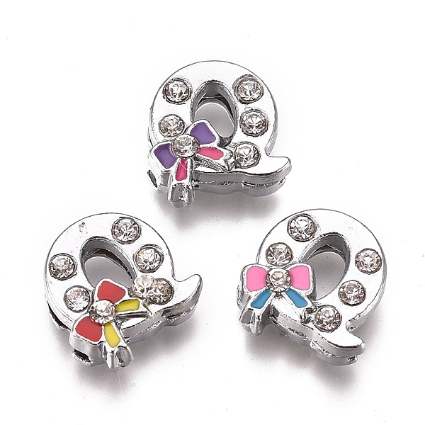 PandaHall Alloy Enamel Letter Slide Charms, with Clear Cubic Ziconia, Cadmium Free & Lead Free, Initial Letters Style with Bowknot, Letter.Q...
PandaHall Alloy Enamel Letter Slide Charms, with Clear Cubic Ziconia, Cadmium Free & Lead Free, Initial Letters Style with Bowknot, Letter.Q...
