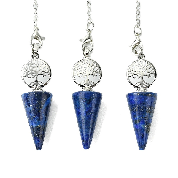 PandaHall Natural Lapis Lazuli Cone Dowsing Pendulum Big Pendants, with Tree of Life Rack Plating Platinum Plated Brass Findings, Cadmium...
PandaHall Natural Lapis Lazuli Cone Dowsing Pendulum Big Pendants, with Tree of Life Rack Plating Platinum Plated Brass Findings, Cadmium...